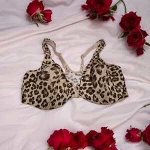 Victoria's Secret Leopard Print Bra - Brown and Cream 36D raserback front close
